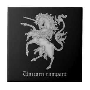 Carreau En Céramique Héraldique médiévale effrénée de licorne