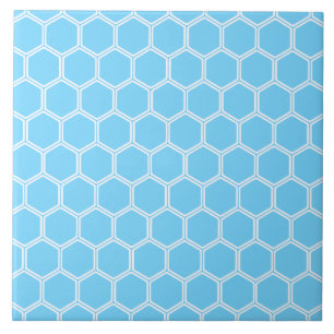 Carreau En Céramique Hexagone 1 de bleu de ciel