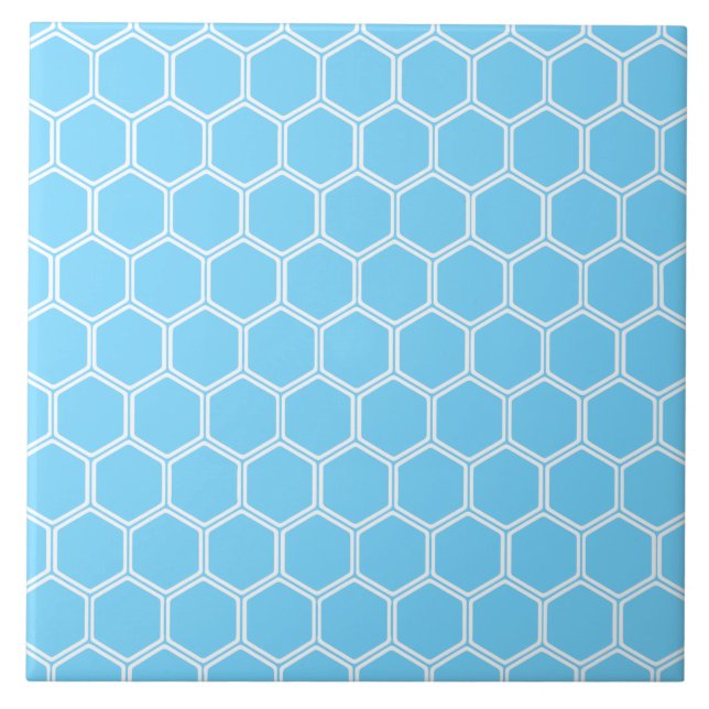 Carreau En Céramique Hexagone 1 de bleu de ciel (Devant)