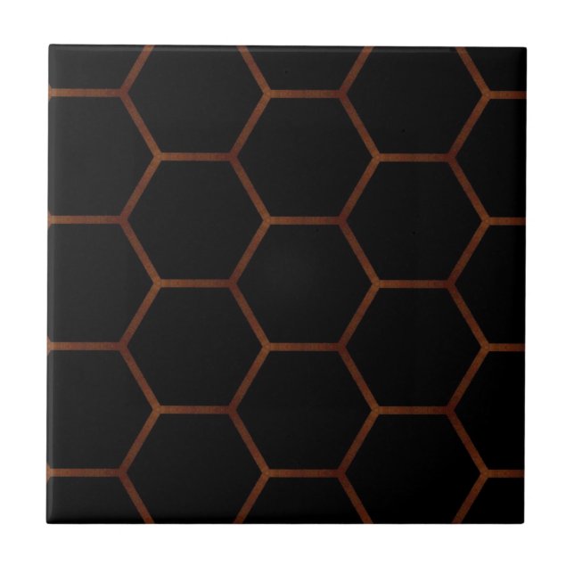Carreau En Céramique Hexagone foncé (Devant)