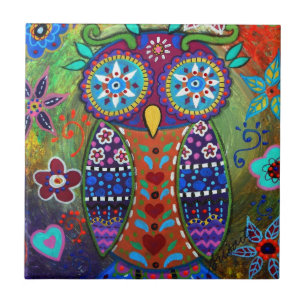 Carreau En Céramique hibou fantaisie