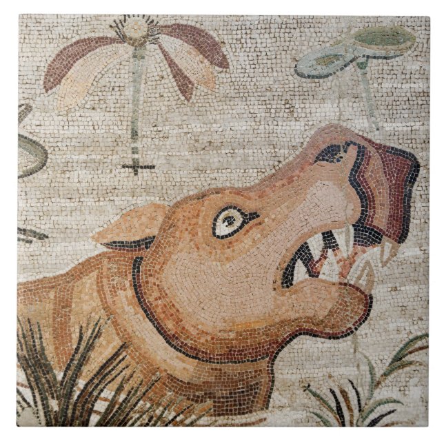 Carreau En Céramique Hippopotame, mosaïque du Nil, Chambre du faune (Devant)