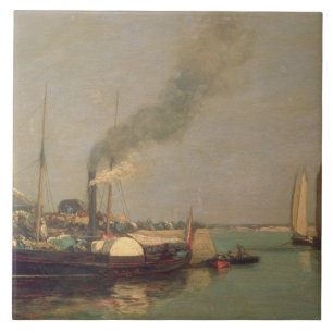 Carreau En Céramique Honfleur. La Jetee, 1854-57 (huile sur le panneau)