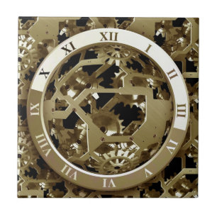 Carreau En Céramique Horloge des engrenages Bureau Conception Art numér