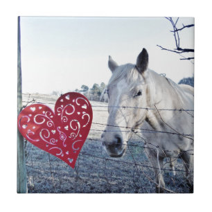 Carreau En Céramique HORSE coeur Valentine