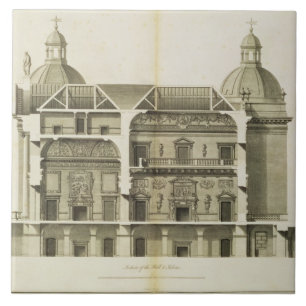 Carreau En Céramique Houghton Hall : section transversale du Hall et du