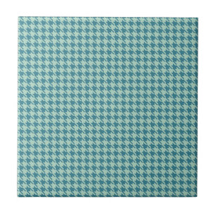 Carreau En Céramique Houndstooth Seafoam et Turquoise