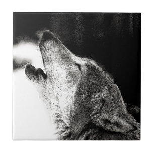Carreau En Céramique Howling Wolf