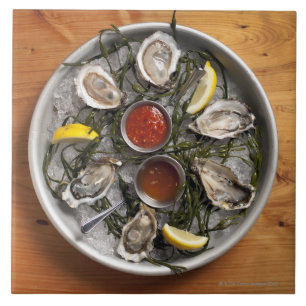 Carreau En Céramique Huîtres crues disposées