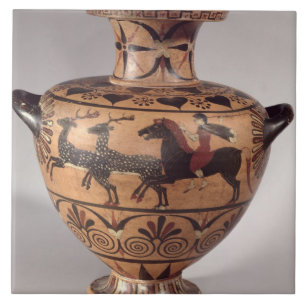 Carreau En Céramique Hydria, chassant la scène, Grec archaïque, chiff
