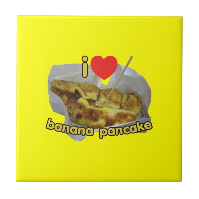 Carreau En Céramique I Love (Coeur) Banana Pancake ... Thai Street Food (Devant)