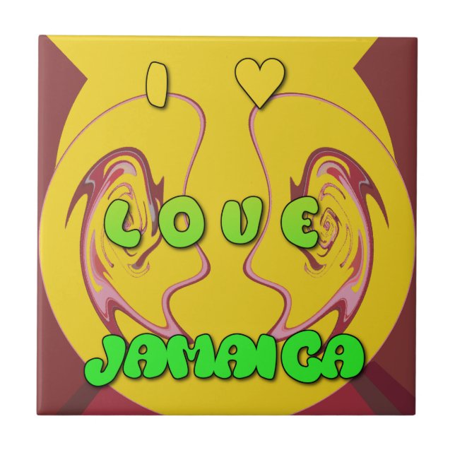 Carreau En Céramique I love Jamaica (Devant)