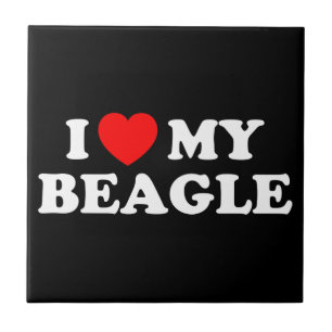 Carreau En Céramique I Love my Beagle Tile