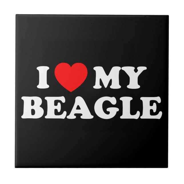 Carreau En Céramique I Love my Beagle Tile (Devant)