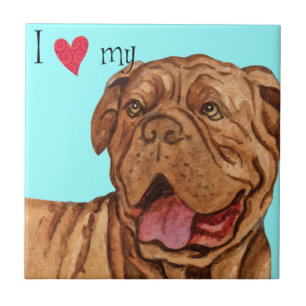 Carreau En Céramique I Love my Dogue de Bordeaux