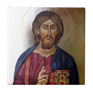 Carreau En Céramique Icône bizantine du Christ Pantocrator