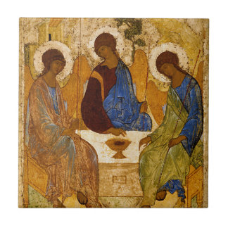 Carreau En Céramique Icône de la Sainte Trinité Rublev Cadeau catholiqu