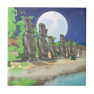 Carreau En Céramique Île de Pâques Moai
