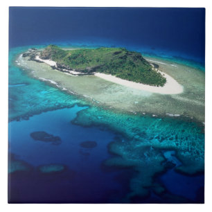Carreau En Céramique Île Eori, Îles Mamanuca, Fidji - vue aérienne