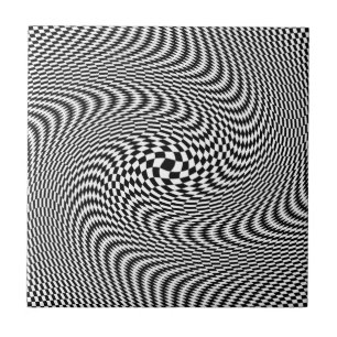Carreau En Céramique Illusion optique noire et blanche