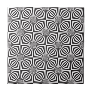 Carreau En Céramique Illusion optique noire et blanche