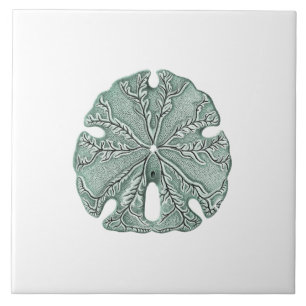 Carreau En Céramique Illustration antique du dollar de sable de mer