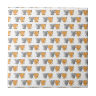 Carreau En Céramique Illustration de chatons adorables et duveteux - Ar