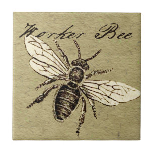 Carreau En Céramique Illustration de l'insecte abeille du travailleur