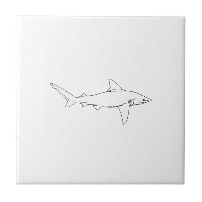 Carreau En Céramique Illustration de requin de banc de sable (schéma) (Devant)