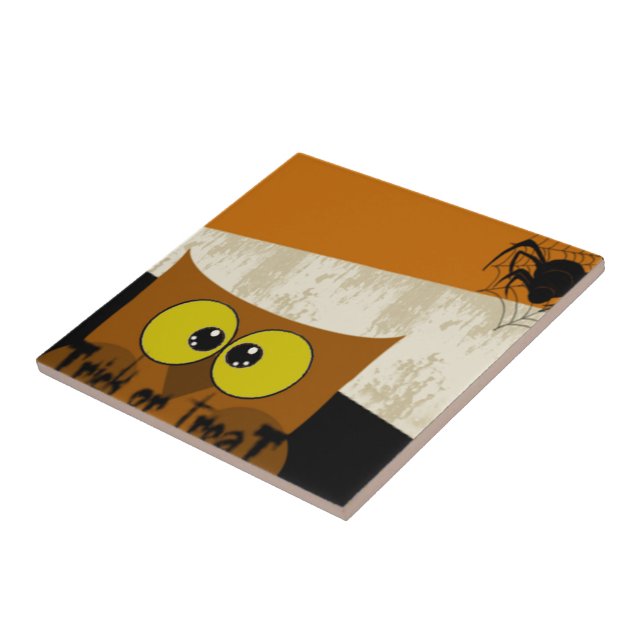 Carreau En Céramique Image de hibou (Côté)