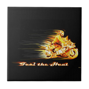 Carreau En Céramique Imaginaire de motocyclette de feu