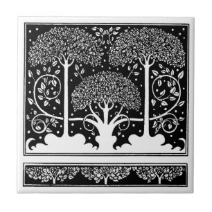 Carreau En Céramique Impression de motif d'arbre Art Nouveau d'Aubrey B
