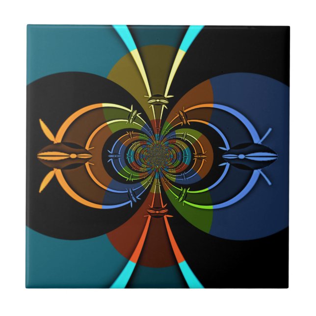 Carreau En Céramique Impression d'une éclatement de couleur Abstraite (Devant)