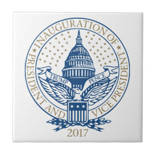 Carreau En Céramique Inauguration Donald Trump Mike Pence Logo 2017 USA