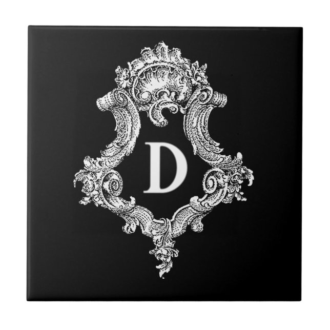 Carreau En Céramique Initiale de monogramme D (Devant)