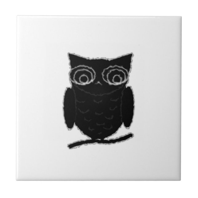 Carreau En Céramique Inkblot Owl (Devant)