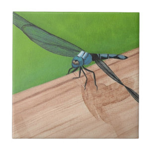 Carreau En Céramique Insecte à libellules bleues sur un carrelage