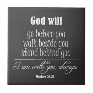Carreau En Céramique Inspirationnal God Will Quota avec Bible Verset