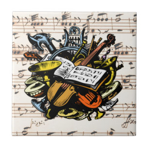 Carreau En Céramique Instruments de musique ~ Arrière - plan de musique