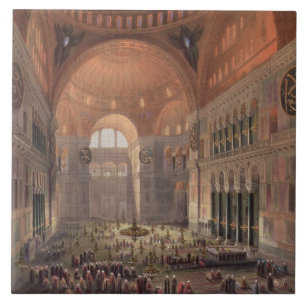 Carreau En Céramique Intérieur de Haghia Sophia, Constantinople, pub.