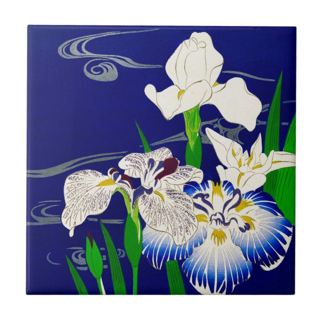 Carreau En Céramique Iris bleu (Devant)