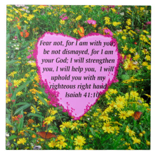 CARREAU EN CÉRAMIQUE ISAIAH 41:10 PHOTO FLEUR SAUVAGE