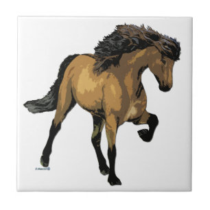 Carreau En Céramique Islandais Horse Nouvelle Vogue Buckskin