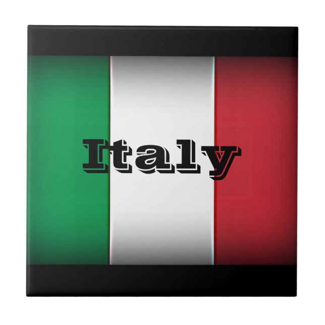 Carreau En Céramique Italie Drapeau bord foncé (Devant)