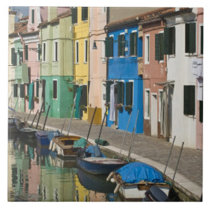 Carreau En Céramique Italie, Venise, Burano. Maisons multicolores le lo