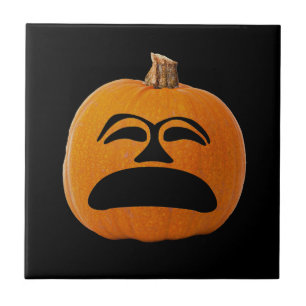 Carreau En Céramique Jack o' Lantern Malheureux Face, Citrouille d'Hall