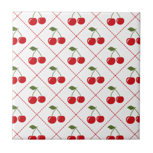 Carreau En Céramique Jacquard Retro Cherry