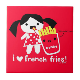 CARREAU EN CÉRAMIQUE J'AIME LA TUILE DE POMMES FRITES