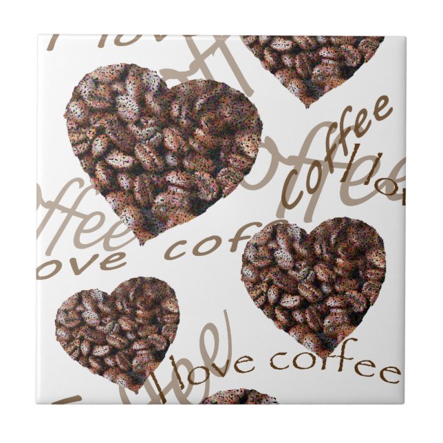 Carreau En Céramique "J'Aime Le Café !" (Devant)