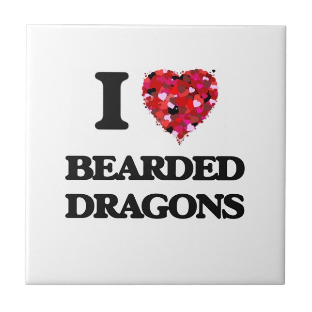 Carreau En Céramique J'aime les dragons barbus (Devant)